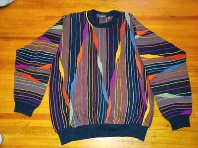 Suéter Tundra Canadá Vintage Tamanho M Arco-íris Principal Malha 3D Estilo Biggie Coogi - Imagem 1 de 4