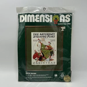 New Vintage DIMENSIONS 1983 Counted Cross Stitch KIT 8300 SANTA's HELPERS - Picture 1 of 2