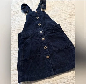 Osh Kosh B’Gosh Corduroy Overall Jumper Navy Blue Girls Size 6 6X - Picture 1 of 9