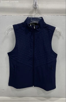 Under Armour Womens Navy Blue Pockets Fitted Full-Zip Quilted Vest Size Small - Image 1 of 4