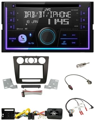 JVC Lenkrad USB 2DIN DAB Bluetooth CD Autoradio für BMW 1er man. Klima E87/E88/E - Bild 1 von 4
