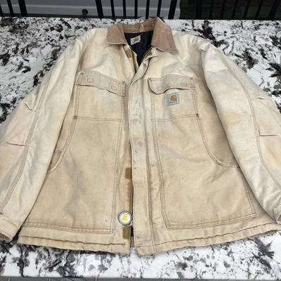 Old School XL Carhartt Jacket Distressed - Image 1 of 4