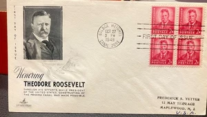 Canal Zone FDC for Roosevelt stamp, 1949, Balboa Heights, Art Craft cachet - Picture 1 of 4