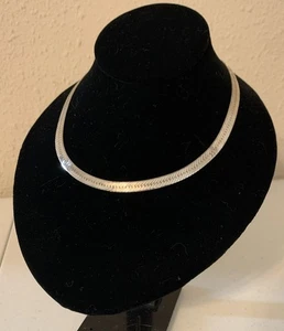 925 Sterling Silber breite 8 mm Fischgrät Kette Halskette 16,5" LESEN - Bild 1 von 8