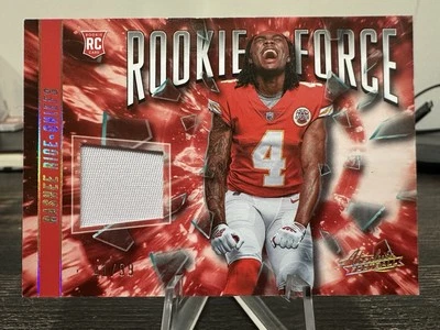 Rashee Rice 2023 Panini Absolute Rookie Force Patch Gold Parallel SP /99 #RF-17 - Image 1 of 2