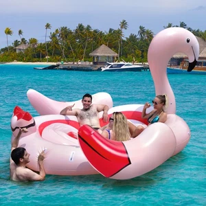 Isla flotante inflable flamenco para 6 personas ideal para piscina, lago y río - Imagen 1 de 12