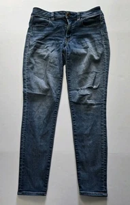 Pantalones de mezclilla American Eagle para mujer talla 8 jeggings súper elásticos lavado medio tiro bajo - Imagen 1 de 11
