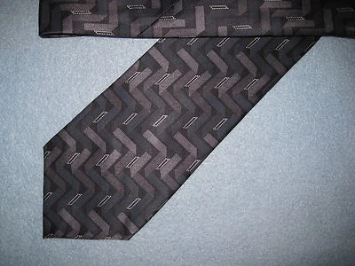 Mens Black Grey Silk Tie Necktie Murano (5428) - Image 1 of 2