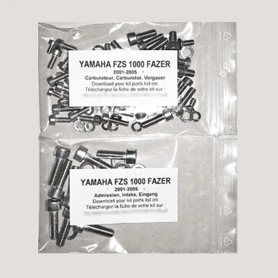 YAMAHA FZS 1000 FAZER 2001-2005 Kit n°1 vis BTR inox carburateurs FZS1000