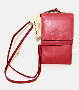 BUXTON ROT "VELVET TOUCH" RINDSLEDER MINI CROSSBODY HANDTASCHE, NEU MIT ETIKETT - Bild 1 von 6