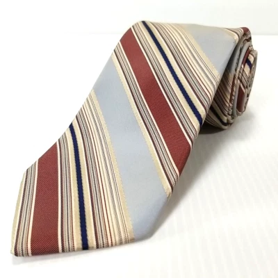 Corbata De Colección Brittania Lujo Azul Rojo Dorado Rayas Tejido Poliéster 54" x 3" Foto 1 de 4