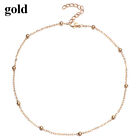Women Girls Gold/Silver Choker Small Copper Bead Satellite Bead Necklace