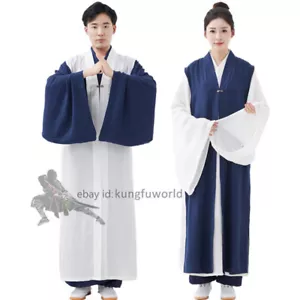 Wudang abito taoista tai chi uniforme arti marziali gilet kung fu wing chun tuta - Foto 1 di 17