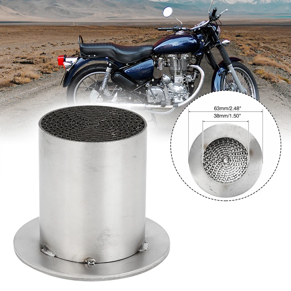 Deflector silenciador tubo escape moto universal 42mm tono plata Foto 1 de 4