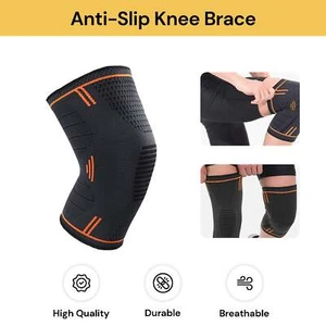 Knee Pad Sleeve Elastic Breathable Anti-sweat Leg Warmer Protector Outdoor Gym - Picture 1 of 12