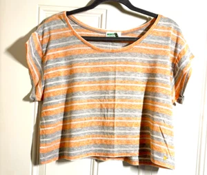 VTG. Dream Out Loud Crop Tee Shirt Women's Size XL Scoop-Neck Linen Blend Y2K - Picture 1 of 7
