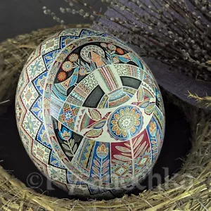 Avestruz Pysanky ucraniano real Pysanka mejor de Halyna, huevo de Pascua. - Imagen 1 de 20