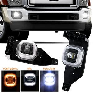 2x Front LED Fog Lights DRL Turn For Ford F-250 F-350 F-550 Super Duty 2005-2007 - Picture 1 of 12