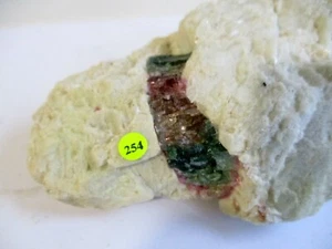 RARE Watermelon Tourmaline rainbow natural quartz raw crystal mined USA ba254 - Foto 1 di 4