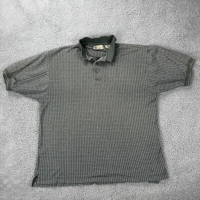 Polo Bill Blass para hombre verde blanco a cuadros talla grande Foto 1 de 4