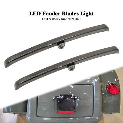 Fender Blades LED Lights Smoked Fit For Harley Touring Street Glide Trike 09-up - Image 1 of 4