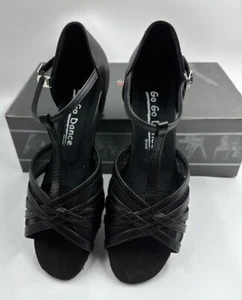 Go Go Dance Women’s Small Heel Open Toe Dance Ballroom Shoes Sz 7 (GO7032) - Picture 1 of 17