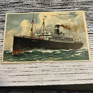 (10). 1 American Line Hamburg New York "Manchuria" Postkarte Dampfschiff - Bild 1 von 9