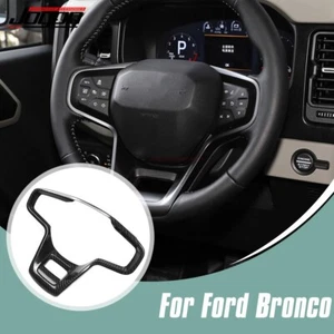 Dry Carbon For Ford Bronco Steering Wheel Cover Trim Big Bend Badlands 2021-2025 - Picture 1 of 14
