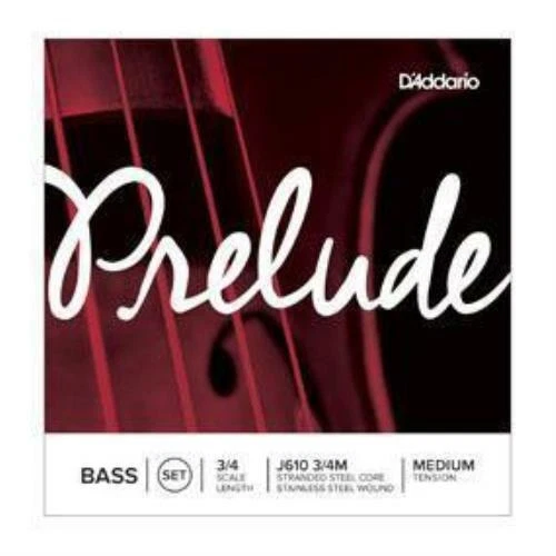 D'Addario J610 Prelude Double Bass 3/4 Scale Full Set