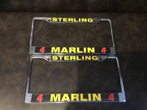 Vintage Nascar License plate frame #4 Sterling Marlin -STAINLESS STEEL METAL- - Picture 1 of 4