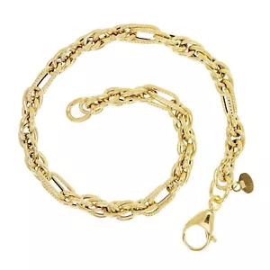 Bracciale italiano oro giallo 14 kt doppia corda e maglia ovale liscia 7,75" 3,4 grammi - Foto 1 di 4