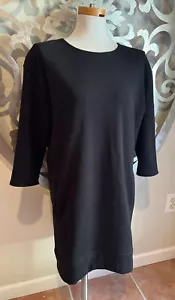 ATHLETA Sweatshirt DRESS MEDIUM COZY KARMA BACK ZIP Fleece BLACK 383426 A1515 - Picture 1 of 6