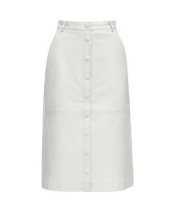 Remain Women’s Bellis White Leather Skirt Size 36 (EU), 6 (US) - Picture 1 of 5
