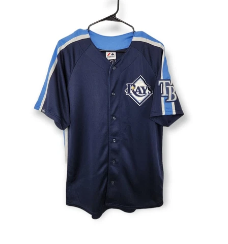 Evan Longoria Tampa Bay Rays #3 Majestic Baseball Jersey MLB Adult Medium Cover