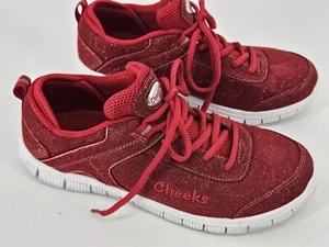 Cheeks Tony Little Womens 7.5 M Shiny RED Shimmer Sparkly Running Shoes - Picture 1 of 8
