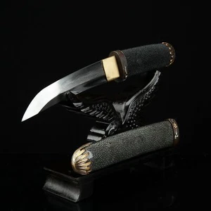 Espada Daga Tanto Japonesa Real Hecha a Mano Piel de Rayo Genuina Hoja Afilada Boutique - Imagen 1 de 7