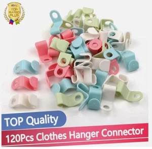 120 PIEZAS Ganchos Conector Percha Armario Perchas Organizador Ahorro de Espacio Clip - Imagen 1 de 4