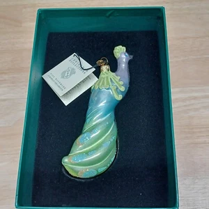 Reed & Barton Pfau Ornament C2274 Urlaub Unikat Neu Open Box Bunt - Bild 1 von 13