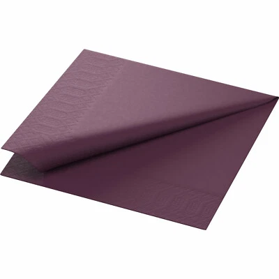250 DUNI Servietten, plum, 3-lag., 33x33 cm, 1/4, Zelltuchservietten