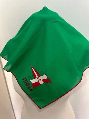 S16# Gucci Green cotton Scarf 18/19 inch Square made in italy - Image 1 of 3