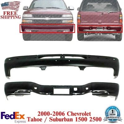 Front & Rear Step Bumper Primed For 2000-06 Chevrolet Tahoe / Suburban 1500 2500 - Image 1 of 4