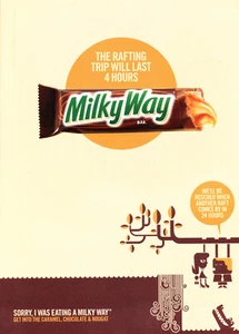 MILKYWAY CHOCOLATE AD #07  MAGAZINE promo AD 2013 "THE RAFTING TRIP WILL LAST.." - Picture 1 of 1