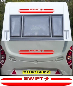 KIT DE CALCOMANÍAS SWIFT CARAVANA/AUTOCARAVANA DE 2 PIEZAS PEGATINAS ELECCIÓN DE COLOR Y TAMAÑO #007 - Imagen 1 de 2