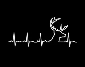 Deer/Buck Hunting Heartbeat/Lifeline Vinyl Decal-Multiple Sizes & Colors - Picture 1 of 5
