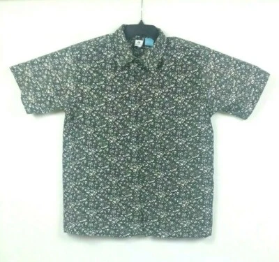 HALLOWEEN Phys.Sci Mens Shirt Size L SKULLS Gray Black White Cool Geek Gothic - Image 1 of 4