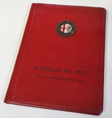 Libretto uso e manutenzione Alfa Romeo  - Vettura 6C 1500 - Completo di tavole Foto 1 de 4