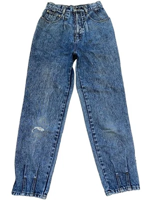 Vintage Nuovo Industriale Denim Jeans Women's Jrs Size 5 80s Grunge Acid Wash - Image 1 of 4
