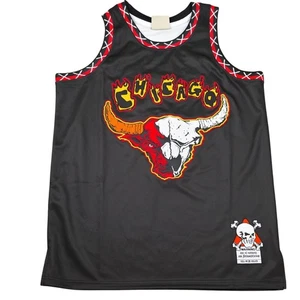 X Brand Chicago Jersey Men Medium Black Skull #23 Basketball In Flames Tank Top - Picture 1 of 8