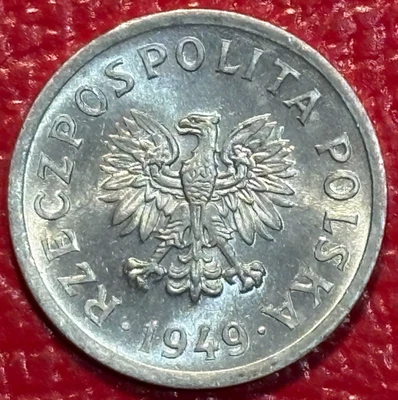 HIGH GRADE BU  1949 POLAND 10 GROSZY COIN-OCT865 - Image 1 of 2