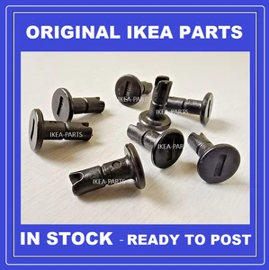 Ikea 192158 192166 fixing pegs HAUGA new ORIGINAL parts x8 Black - Picture 1 of 4
